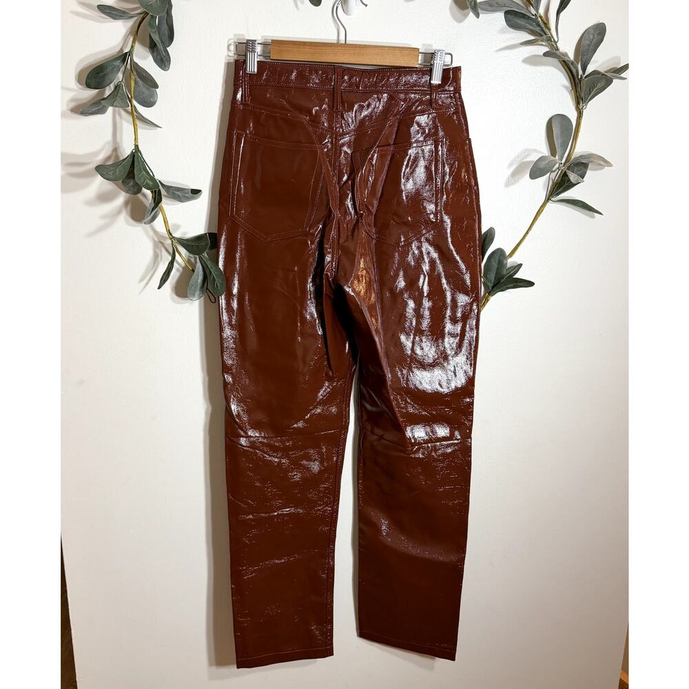 Abercrombie Faux Leather 90s Straight Ultra High Rise Pants - Picture 4 of 5